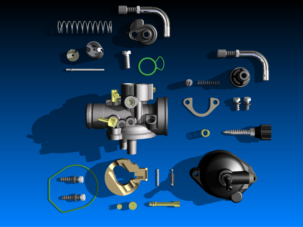 3D model of the motorised wheelbarrow motor components
